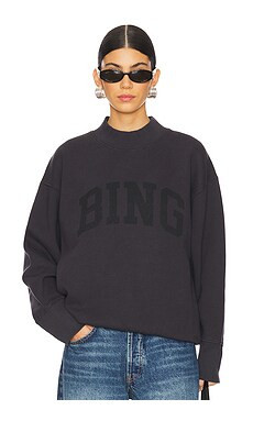 ANINE BING Bradie Sweatshirt Bing in Black from Revolve.com | Revolve Clothing (Global)