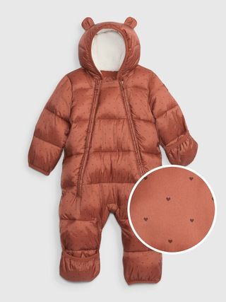 Baby 100% Recycled Heavy Weight Puffer One-Piece | Gap (US)