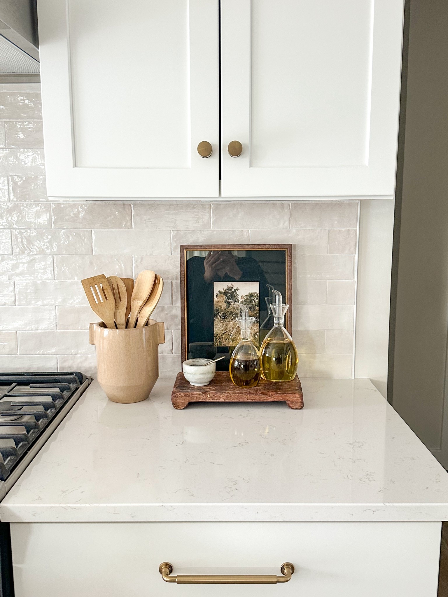 #ad Kitchen counter styling with some of my favorite Amazon finds! 
#founditonamazon @amazon #oliveoildispensers #cookingutensils 

#LTKHome #LTKSaleAlert