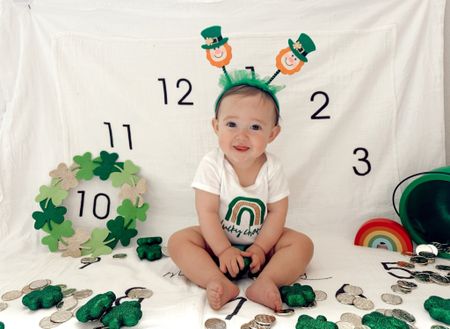 St. Patrick’s Day 10 month Baby Milestone Set-upp

#LTKBaby #LTKSeasonal