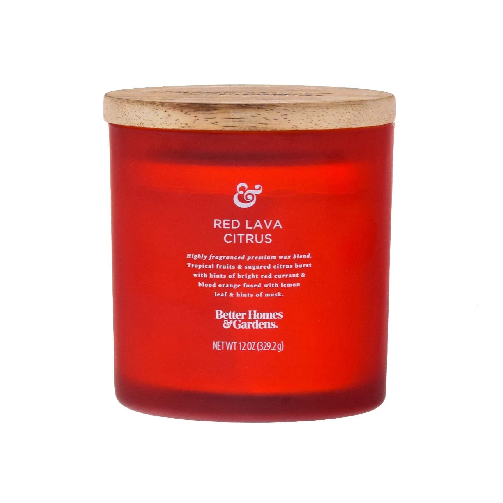 Better Homes & Gardens 12oz Red Lava Citrus Scented 2-Wick Frosted Jar Candle | Walmart (US)