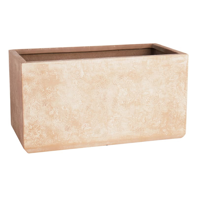 Travertine Box Planter, Small | At Home