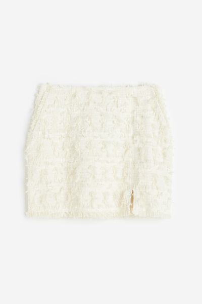 Bouclé Skirt - Cream - Ladies | H&M US | H&M (US + CA)