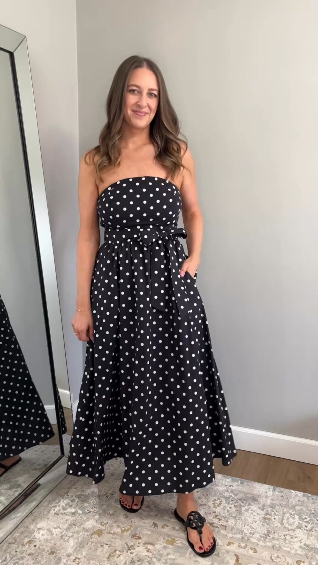 The most darling polka dot dress! 

Has pockets, is lined, a grip to keep the top in place & smocked back. So so cute- wearing size small.

Spring dress // spring outfit // summer dress // summer outfit // summer outfits 2026 // resort wear // resort dress // spring outfits 2026 // date night outfits // spring dresses // resort wear 2026 // vacation outfits beach // spring break outfits // Easter dress women // tropical vacation // vacation outfits // beach outfit // swim look // swim outfits // beach outfits // tropical vacation // cruise outfit // cruise dress // derby dress // derby outfit // Kentucky derby dress // Kentucky derby outfit // Easter outfit // Easter dress // Easter outfits women // wvent dress // wedding guest dress // self tanner // east coast summer // European vacation // European summer // Italian summer // Italian vacation 

#LTKSeasonal #LTKOver40 #LTKootd