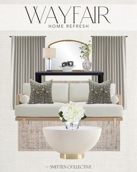 Wayfair living room refresh including this modern sofa, fluted coffee table, console table and decor, and curtains! Shop the Wayfair Fourth of July clearance happening now through July 7th! Save up to 70% off with fast shipping! #WayfairPartner #Wayfair @wayfair

#LTKHome #LTKSaleAlert #LTKStyleTip