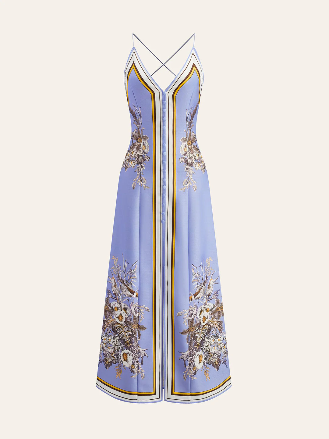 Casual Floral Printed Halter Long Dress | Commense