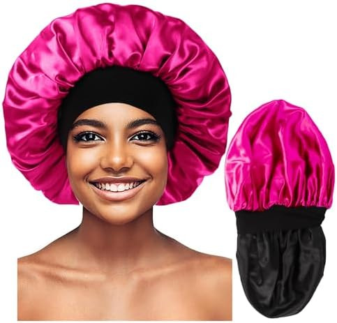 Bonnet for Men,Hair Bonnet for Sleeping,Double Layer Satin Bonnets for Black Women Curly Hair Bra... | Amazon (US)