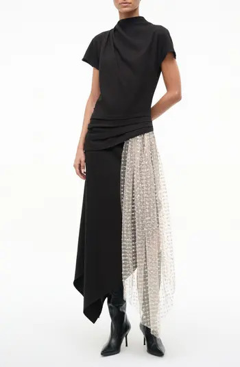 Effie Drape Mock Neck Asymmetric Maxi Dress | Nordstrom
