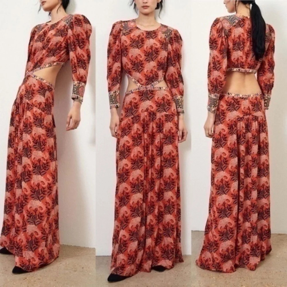 ba&sh Gabriel Cut Out Open Back Floral Print Maxi Dress | Poshmark