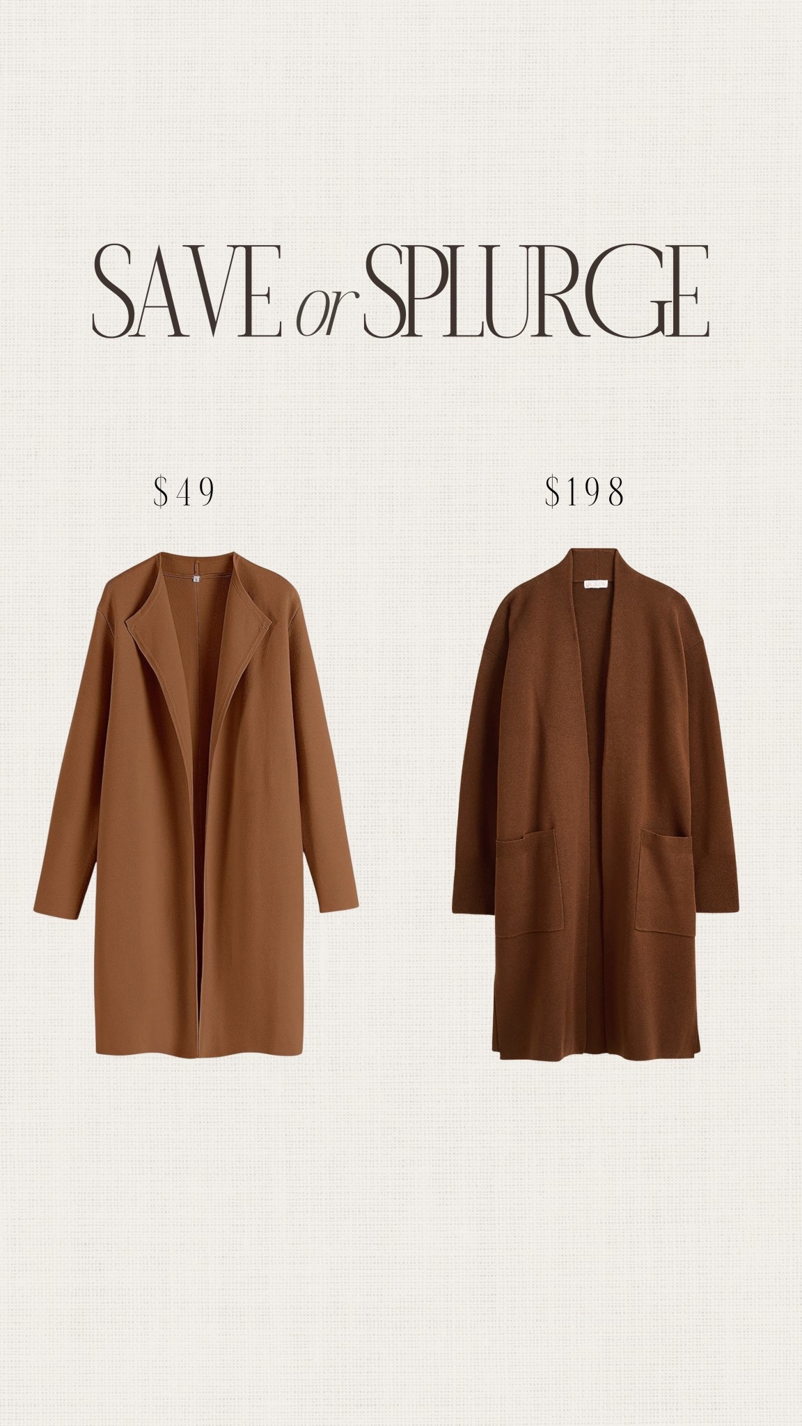 Save or Splurge ✨ #cardigancoat #fallstyle #cardigan #coatigan #stylinbyaylin

#LTKSeasonal #LTKStyleTip #LTKFindsUnder50