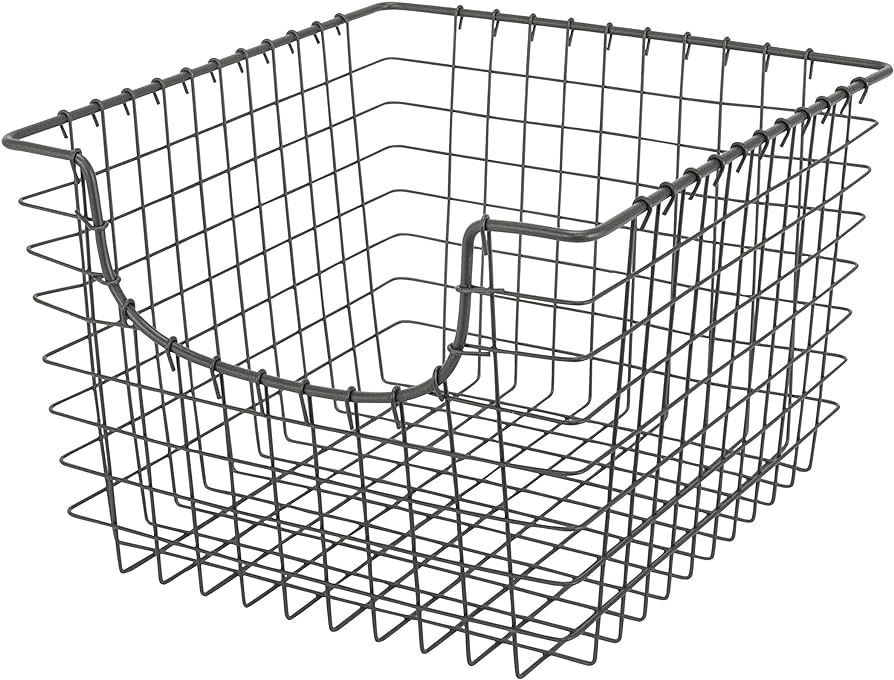 Spectrum Scoop Wire Basket (Industrial Gray) - Storage Bin & Décor for Bathroom, Closet, Pantry,... | Amazon (US)