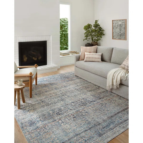 Billie Machine Woven / Power Loomed Performance Denim / Blush Rug | Wayfair North America