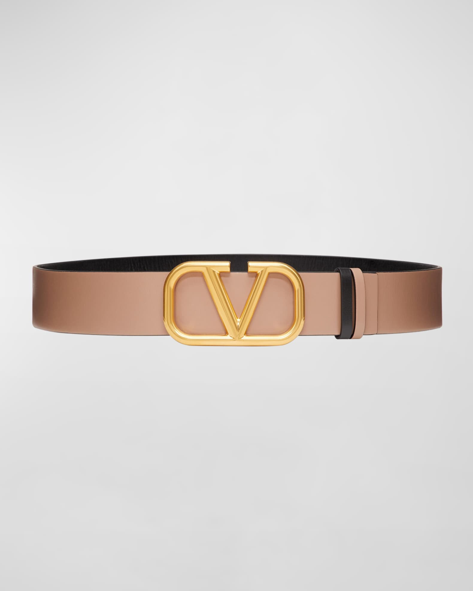 Valentino Garavani VLogo Leather Belt, 40mm | Neiman Marcus