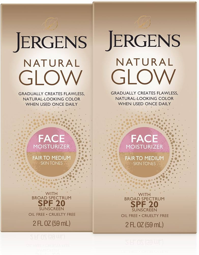Jergens Natural Glow Face Self Tanner Lotion with SPF 20, Sunless Tanning, Fair to Medium Skin To... | Amazon (US)