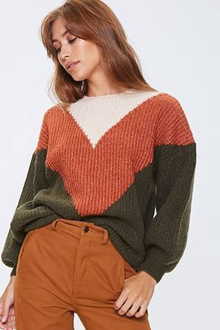 Colorblock Chevron Sweater | Forever 21 (US)