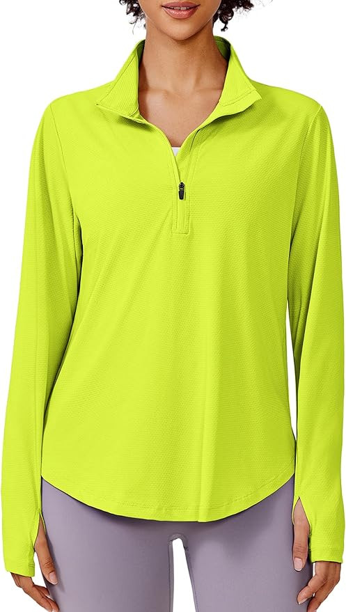 PINSPARK Long Sleeve Workout Tops for Women UPF 50+ Sun Protection Shirts Half Zip Quick Dry Athl... | Amazon (US)