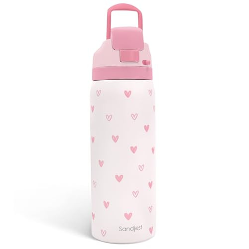 Heart Insulated Stainless Steel Water Bottle with Straw for Sports and Travel, 32oz, Gifts for Women Girls Friends Teens Birthday Christmas | Amazon (US)