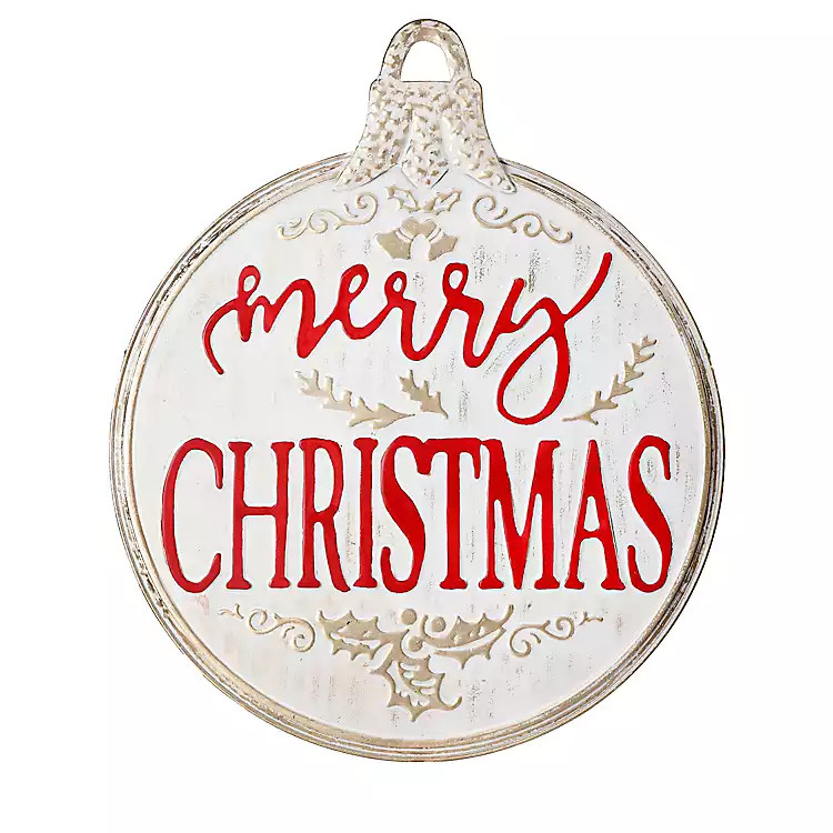 New! Merry Christmas Metal Ornament Wall Plaque | Kirkland's Home
