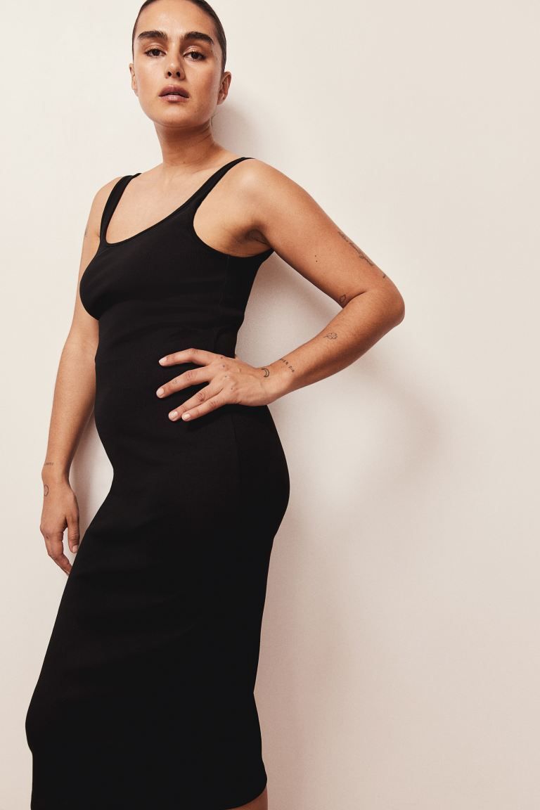 Ribbed Jersey Dress - Black - Ladies | H&M US | H&M (US + CA)