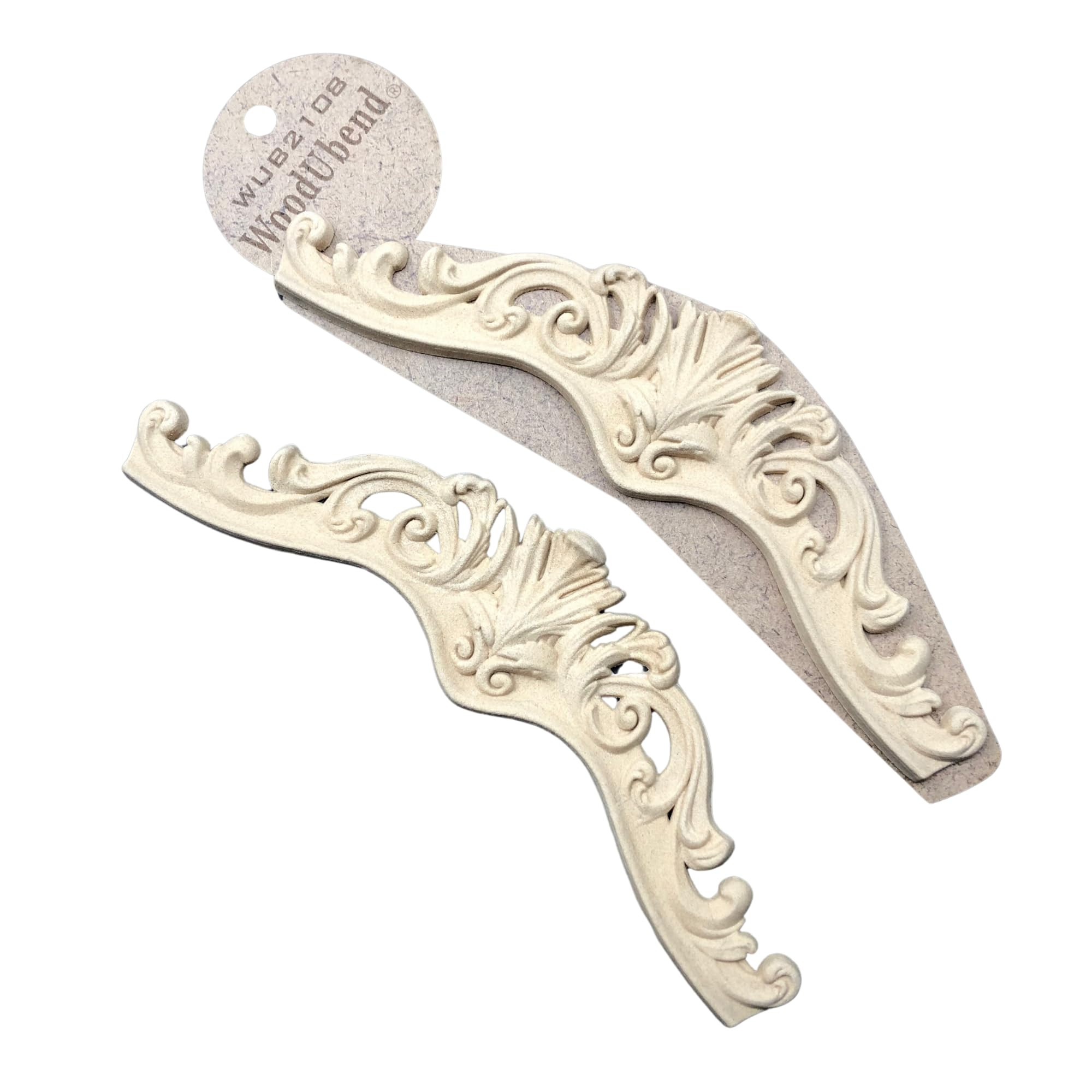 WoodUbend WUB2108 Pack of 2 Pediments - Wood Appliques - Heat Bendable & Flexible Onlays 21.5x6.5... | Amazon (US)