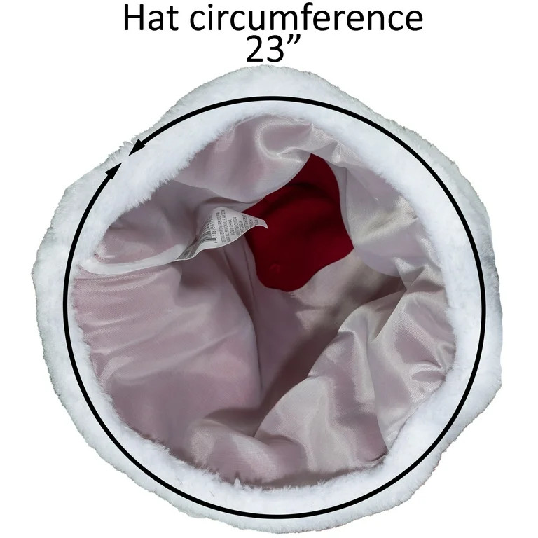 Classic Red and White Santa Hat, Medium, 17", by Holiday Time | Walmart (US)