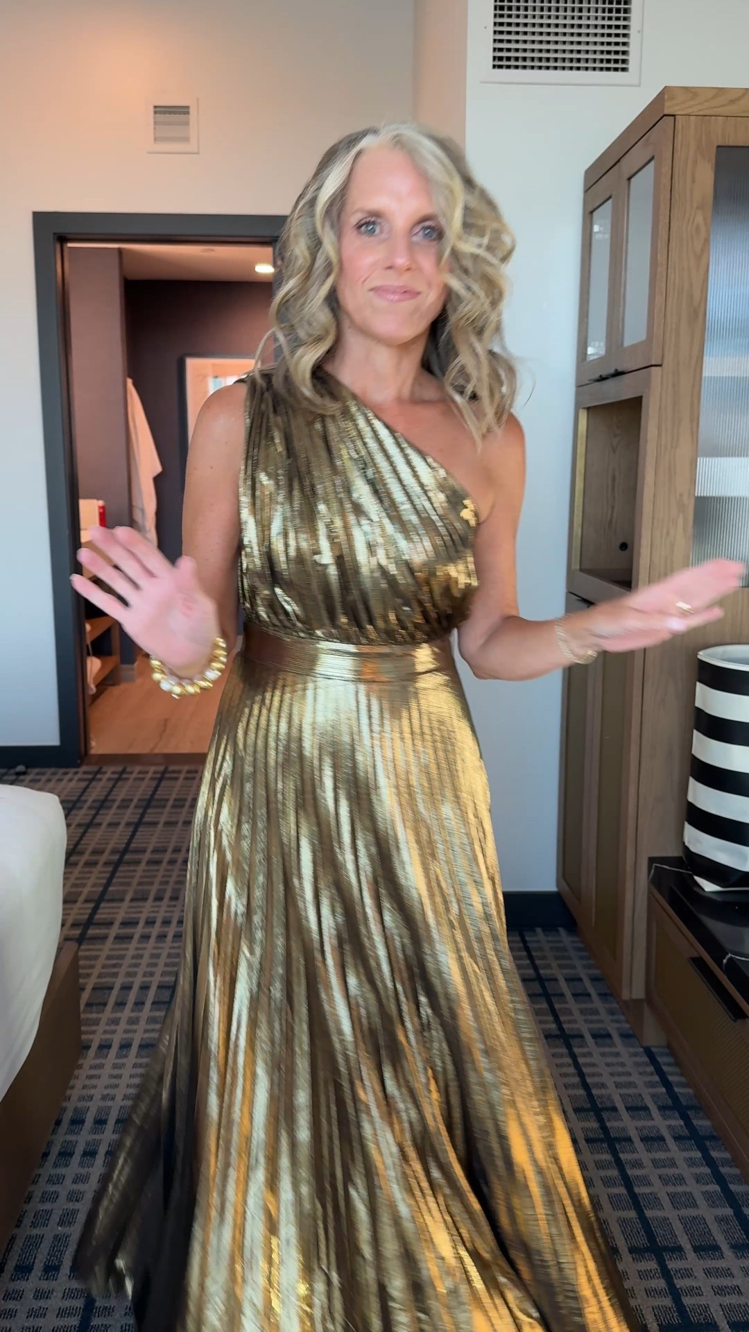 Red carpet night at LTKCON 
Wearing this fun dress from Amazon, Inez gold heels and Lisi Lerch bracelets. Wearing a small dress. I would have gone XS but this is the smallest size  #LTKCon 

#LTKParties #LTKFindsUnder100