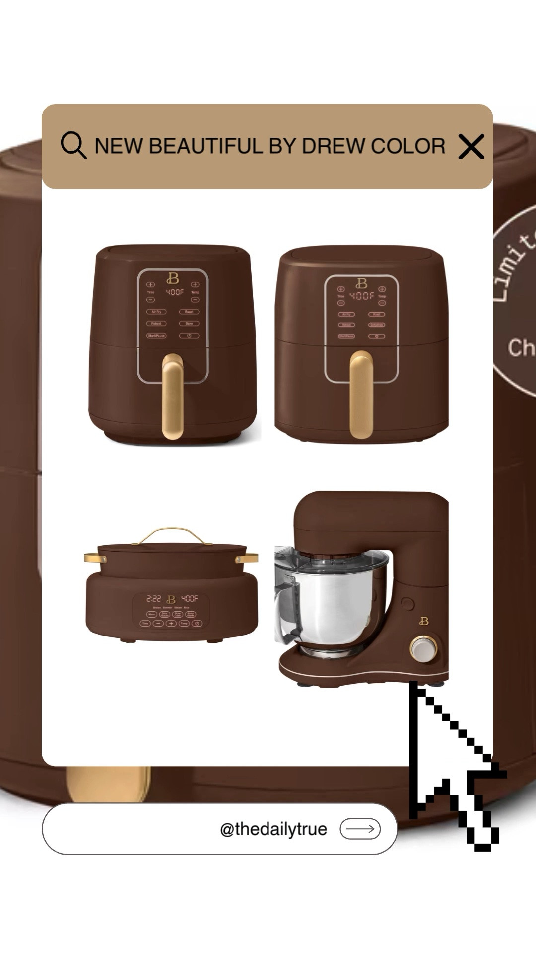 As usual @Walmart has our attention 😍😍 the new limited edition Beautiful by Drew chocolate color is STUNNING right on time for holiday hosting! 

Home finds mixer gifts gift idea affordable steam cooker Walmart finds under $100

#LTKHome