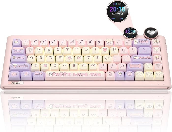 D68 Gaming Keyboard, 68% RGB Hot Swappable Gasket Structure 3-Mode Mechanical Keyboard, Bluetooth... | Amazon (US)