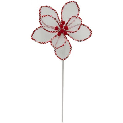 Northlight 22" Candy Cane Poinsettia Christmas Stem Spray | Target