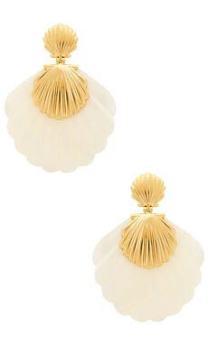 Brinker + Eliza Lula Earrings in Mother of Pearl & Gold from Revolve.com | Revolve Clothing (Global)