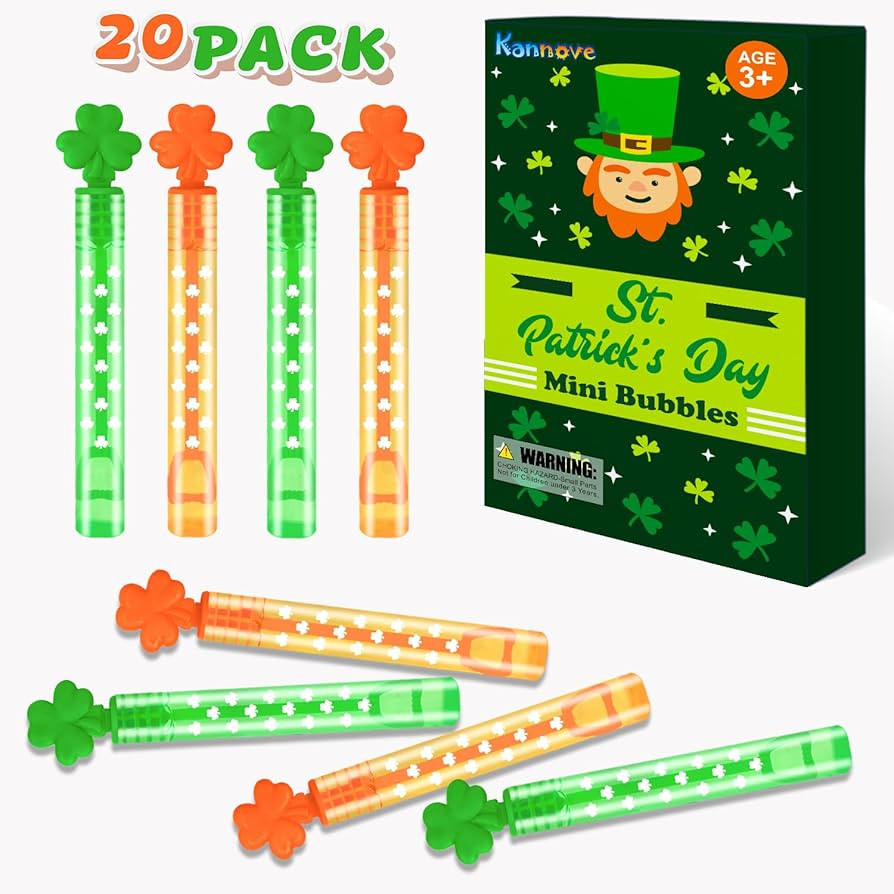 St Patricks Day Mini Bubbles Party Favors Toys for Kids 20 Pack, Saint Patricks Non Candy Treats ... | Amazon (US)