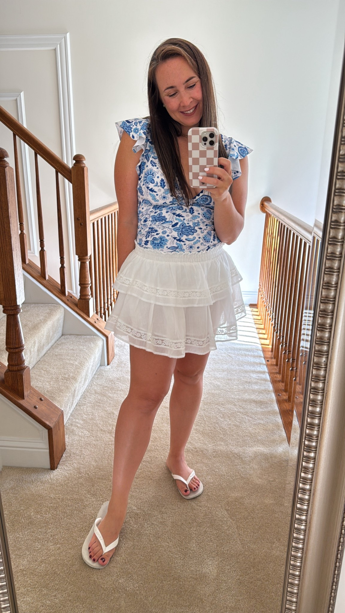 Labor Day look! Swimsuit and skirt I love 