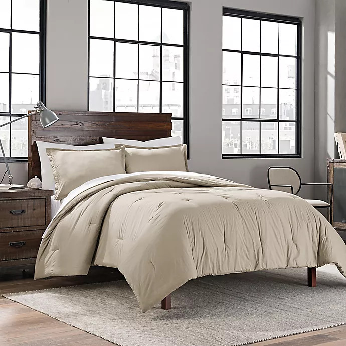 Garment Washed Solid Comforter Set | Bed Bath & Beyond