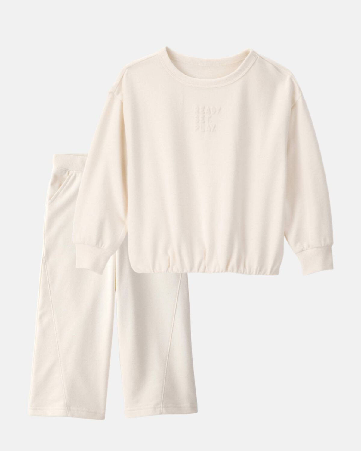 Baby Girl 2-Piece French Terry Pullover & Pant Set - Ivory | Carter's Inc