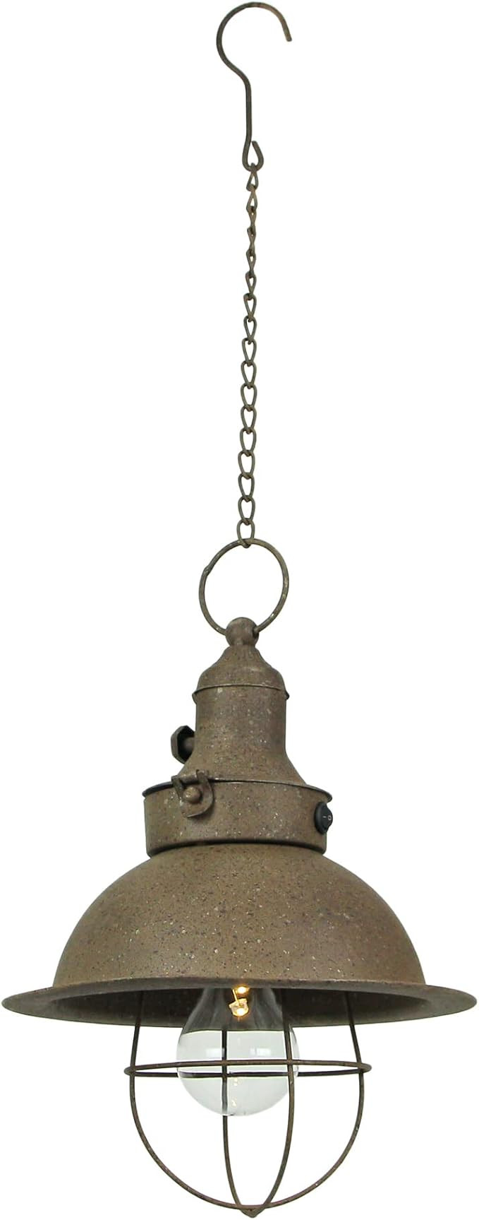 Zeckos Antique Dark Brown Finish Farmhouse Battery Operated LED Pendant Light with Timer - Hangin... | Amazon (US)