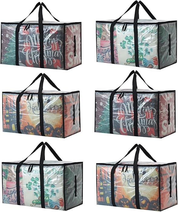 Heavy Duty 93L (24.5 Gallon) Stackable Storage Bins with Fully Openable Lids, Moving Bags Heavy D... | Amazon (US)