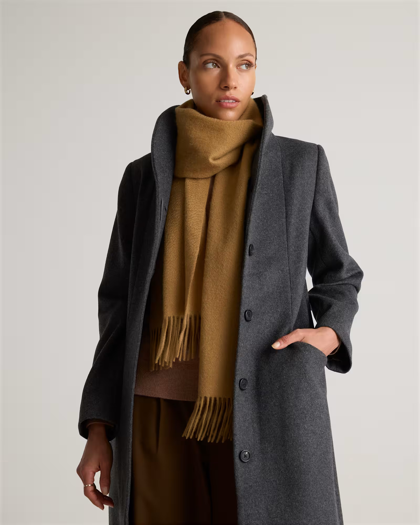 Mongolian Cashmere Woven Fringe Scarf | Quince