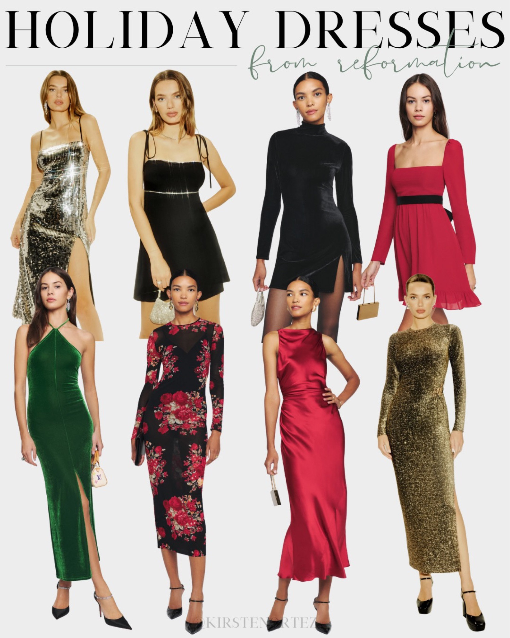 Holiday dresses from reformation, sustainable holiday dress, sustainable Christmas party dress, sequin dress, velvet dress, glitter dress, holiday party dress, party dress

#LTKHoliday #LTKSeasonal #LTKstyletip