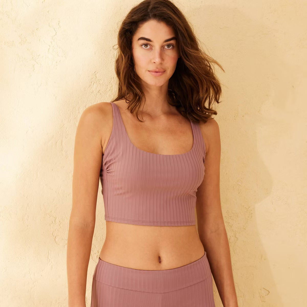 Women's Ribbed Tankini Top - Shade & Shore™ Mauve | Target