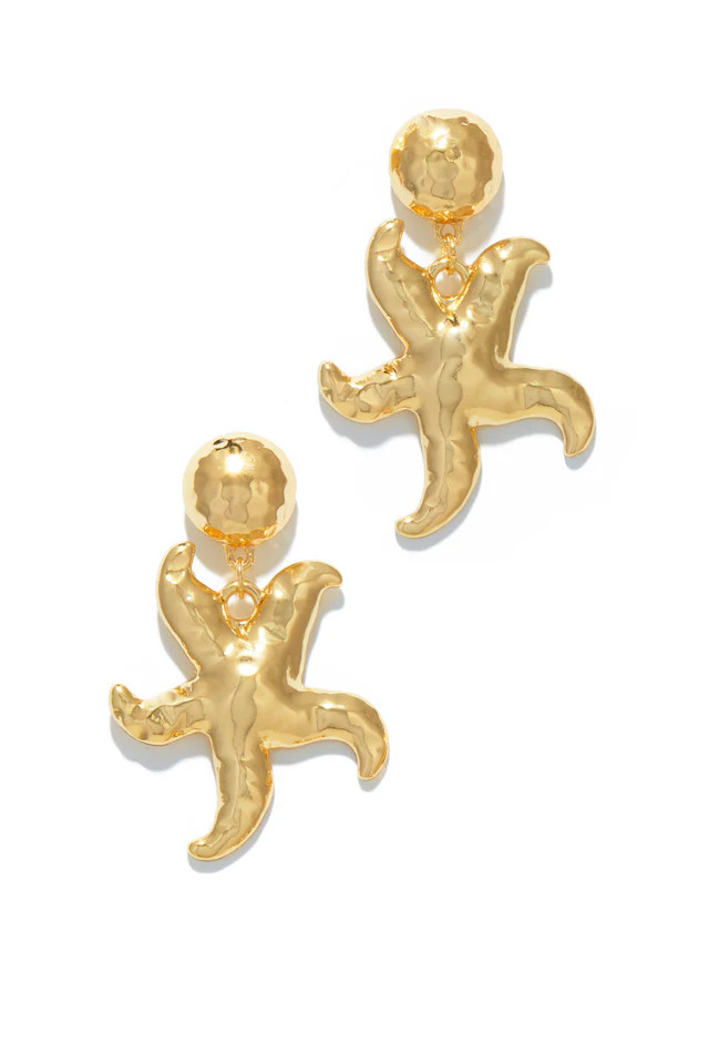 Miss Lola | Marina Gold Starfish Statement Earring | MISS LOLA
