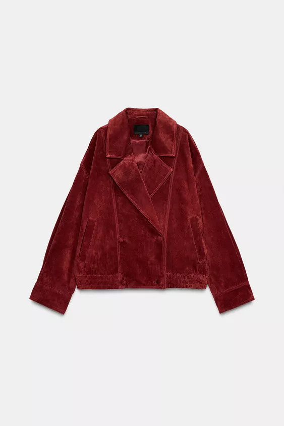 100% SUEDE LEATHER JACKET WITH TABS | Zara UK