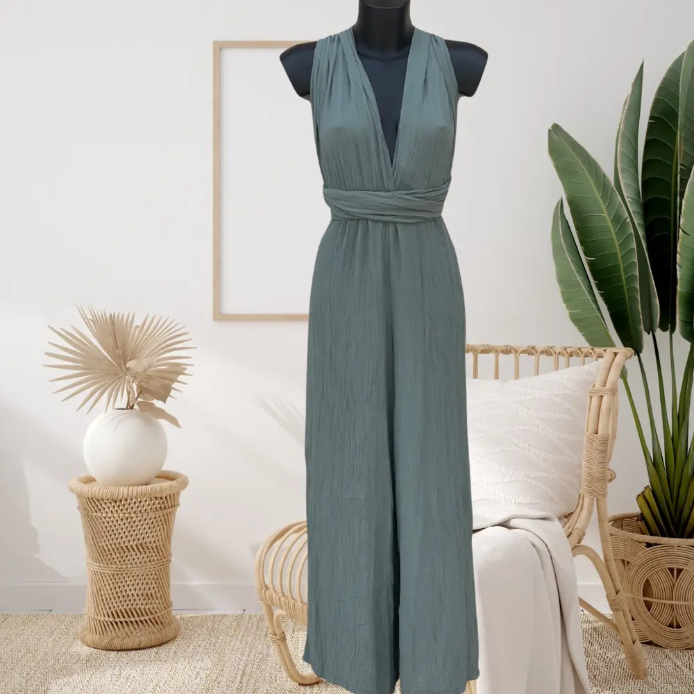 Combinaison pantalon multiposition Viscose Vert kaki - Evanet boutique à Goussainville | Mavillemonshopping.fr 