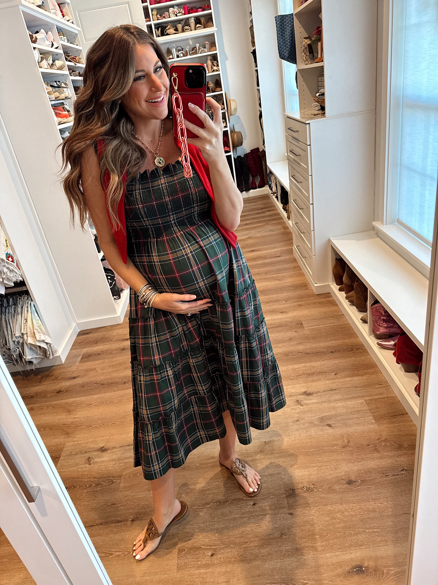 Hill house Ellie nap dress holiday with a cardigan! 