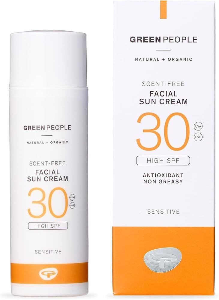 Green People Scent Free Facial Sun Cream SPF30 - Sunscreen For Sensitive Skin & Prickly Heat - Ve... | Amazon (UK)