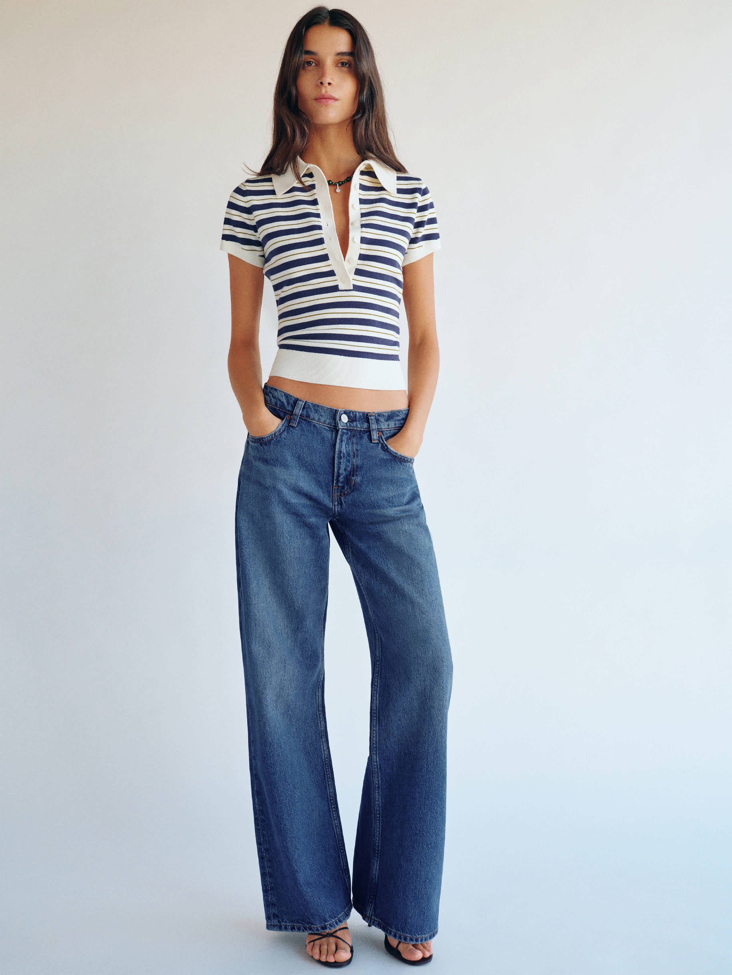 Reformation Cary Low Rise Slouchy Wide Leg Long Jeans Blue 25L | Reformation (Global)