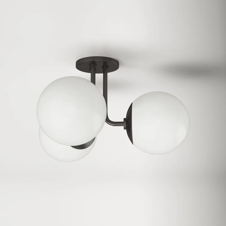 Luna Glass Semi Flush Mount | Wayfair North America