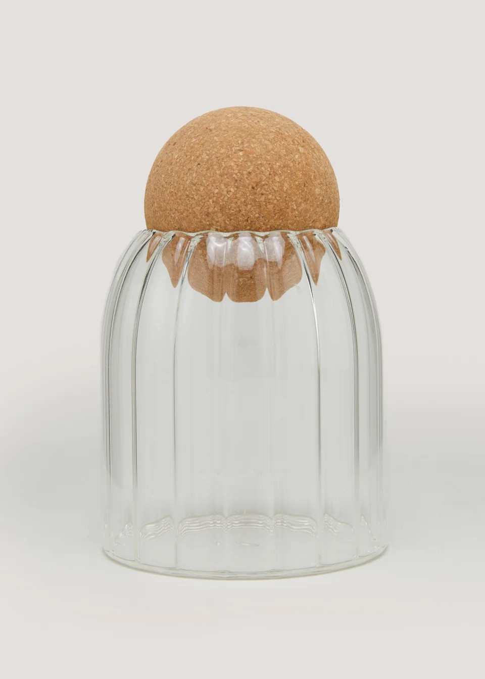 Small Round Cork Ribbed Jar (10.5cm x 8.5cm) | Matalan (UK)