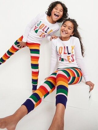 Matching Holiday Graphic Gender-Neutral Snug-Fit Pajama Set For Kids | Old Navy (US)
