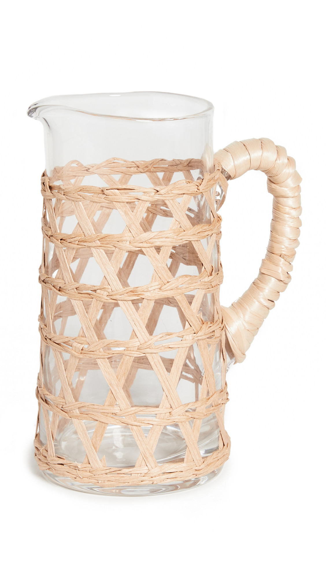 Two's Company Inc. Hand-Woven Lattice Pitcher, Glass/Paper Yarn, Tan, One Size | Amazon (US)