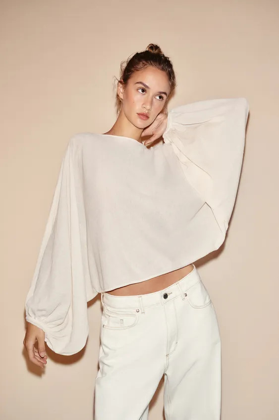 PULLOVER MIT WEITEN \u00c4RMELN | Zara DE